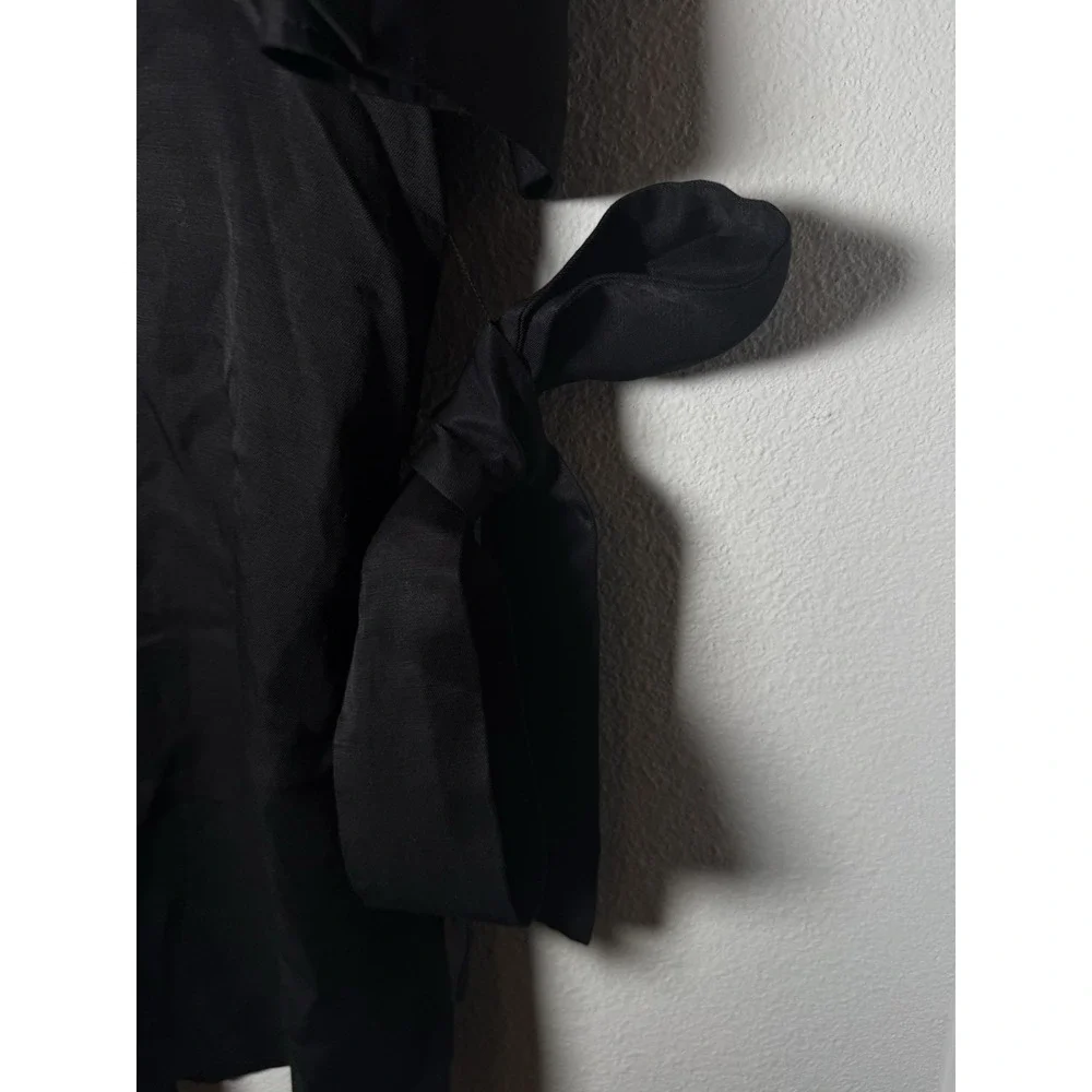 Sandro Paris Kunga Women's Black Snap Front Viscose Linen Dress Size 40/LG - Picture 13 of 13